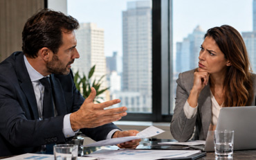 Reunião tensa entre sócios